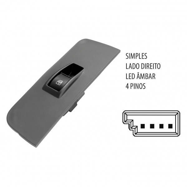 Interruptor Vidro Elétrico Simples Palio Weekend Siena Strada 2004 Direito