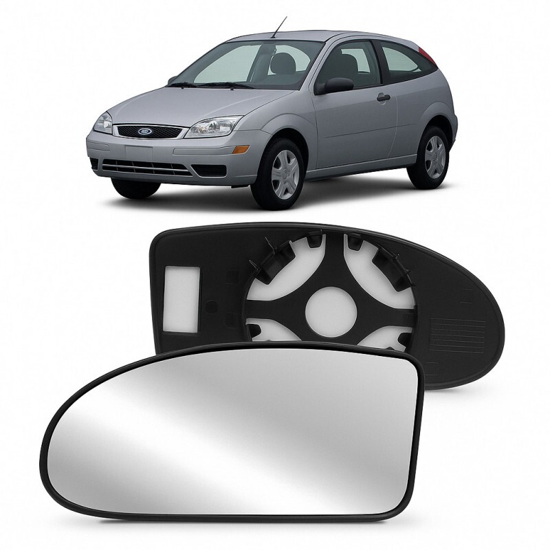 Lente Retrovisor Focus 2001 a 2009 Esquerdo Lente Com Placa