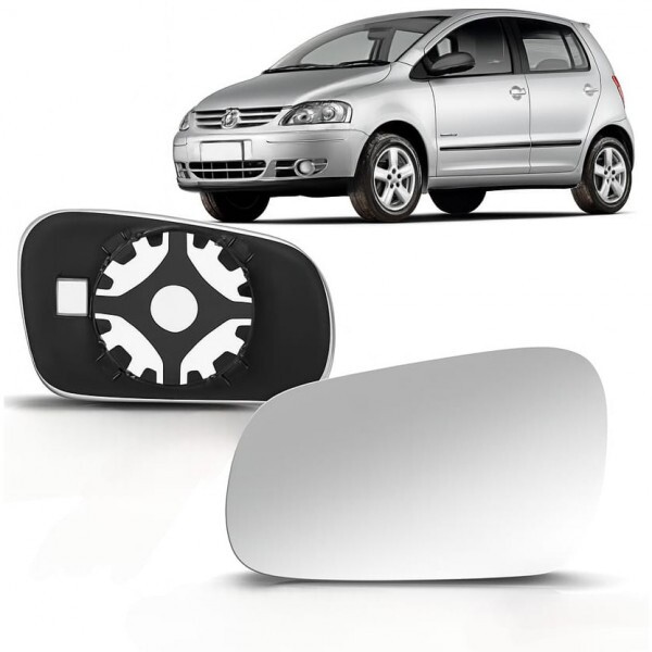 Lente Retrovisor Fox 2004 a 2010 Esquerdo Lente Com Placa