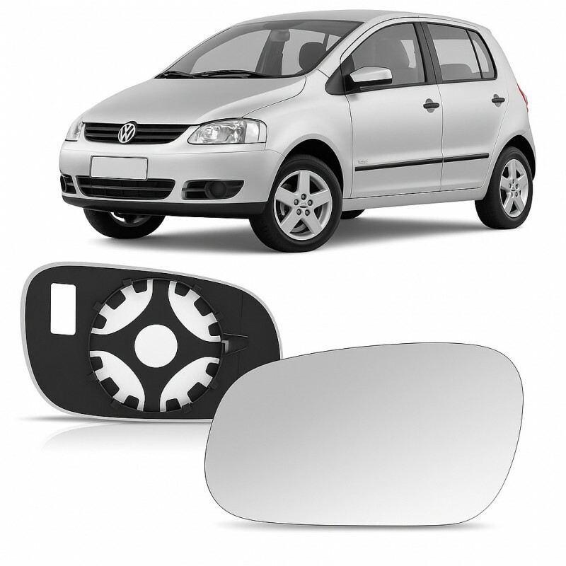 Lente Retrovisor Fox 2004 A 2010 Lado Direito Lente Com Placa Convexa