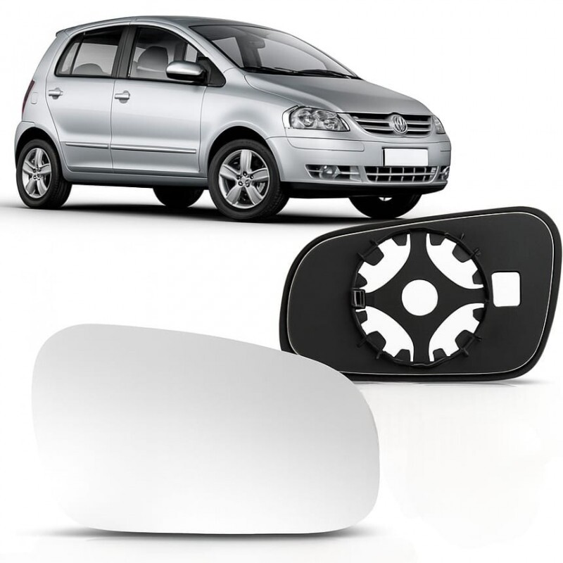 Lente Retrovisor Fox 2004 A 2010 Lado Direito Lente Com Placa Convexa