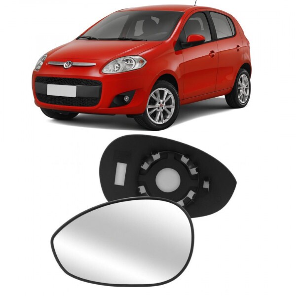Lente Retrovisor Punto 2008 a 2017 Esquerdo Lente Com Placa