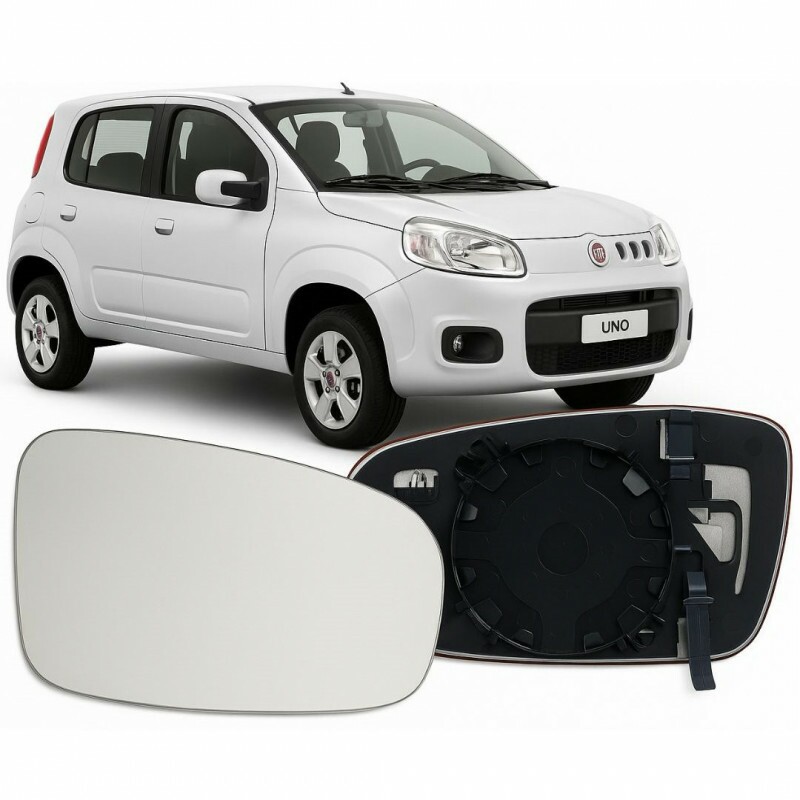 Lente Retrovisor Uno Novo 2011 a 2021 Direito Lente com Placa