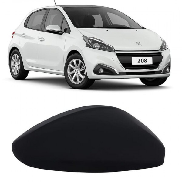 Capa Retrovisor Peugeot 208 2013 a 2025 Direito Preto Liso Capa Retrovisor Peugeot 208 2013 a 2025 Direito Preto Liso