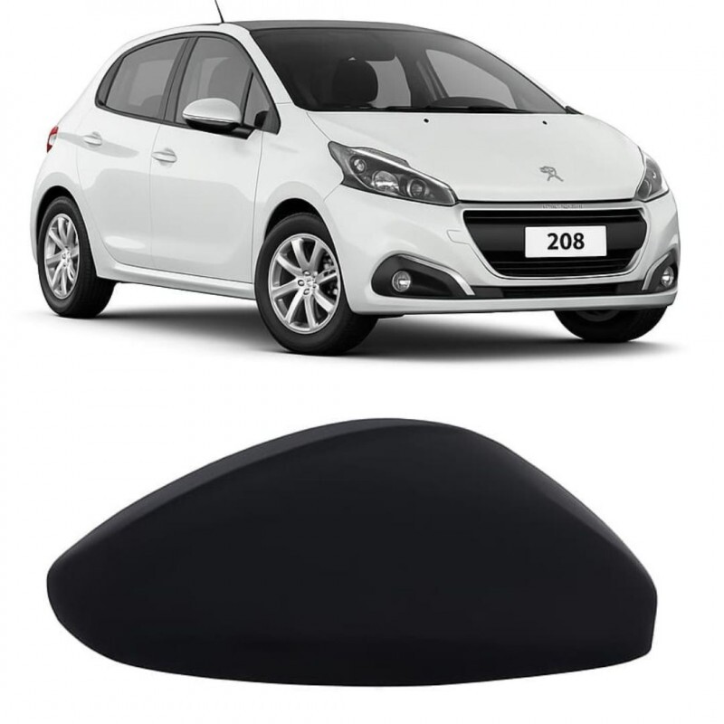 Capa Retrovisor Peugeot 208 2013 a 2025 Direito Preto Liso Capa Retrovisor Peugeot 208 2013 a 2025 Direito Preto Liso