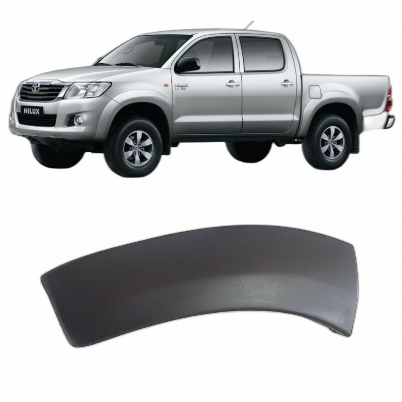 Moldura Para choque Hilux 2012 a 2015 Dianteiro Esquerdo Preto Liso