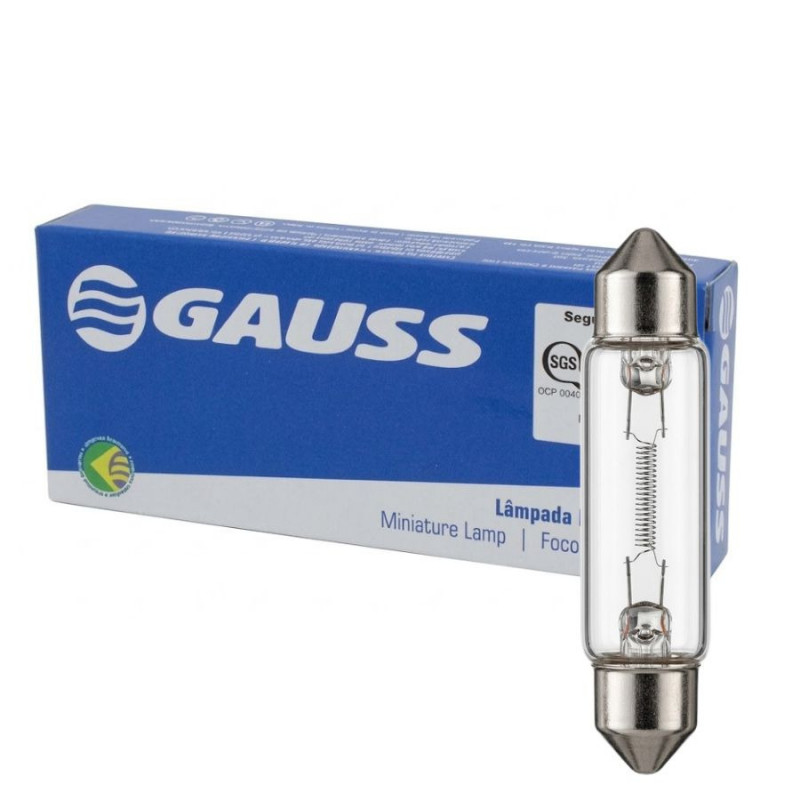 Lâmpada Torpedo 41MM 12V 10W Base SV8.5-8 G