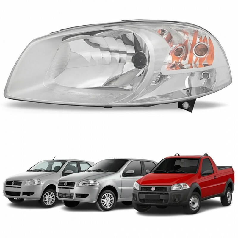 Farol Palio F3 2008 a 2009 Esquerdo Cromado