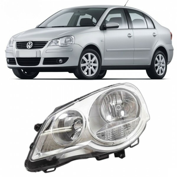 Farol Polo 2007 a 2012 Esquerdo Manual Cromado Farol Polo 2007 a 2012 Esquerdo Manual Cromado