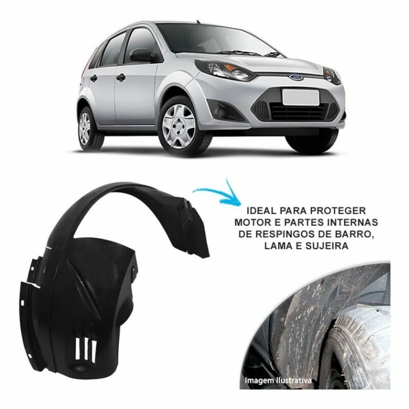 Para Barro Fiesta Hatch Sedan 2002 a 2010 Dianteiro Direito Preto