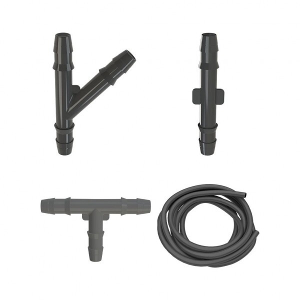 Kit Esguicho Limpador Para-Brisa Universal 2 Conectores Retos + 1 Conector Y + 1 Conector T + 3 Metros Mangueira