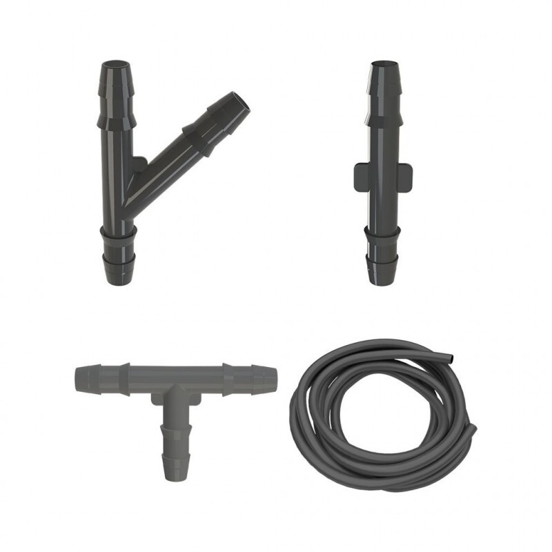 Kit Esguicho Limpador Para-Brisa Universal 2 Conectores Retos + 1 Conector Y + 1 Conector T + 3 Metros Mangueira