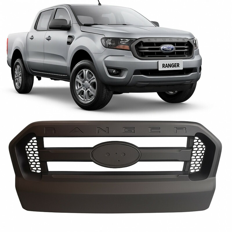 Grade Radiador Ranger 2017 a 2020 Cinza Cabine Dupla e Cabine Simples