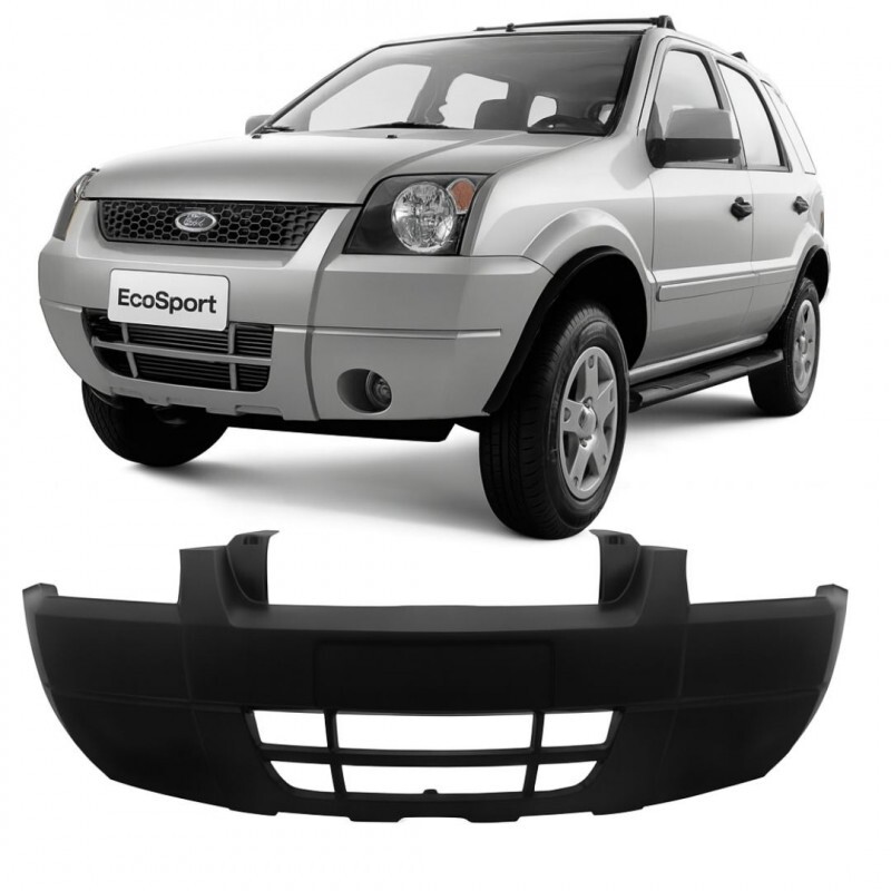 Para-choque Dianteiro Ecosport 2003 a 2007 Preto Liso Furo Moldura Lateral