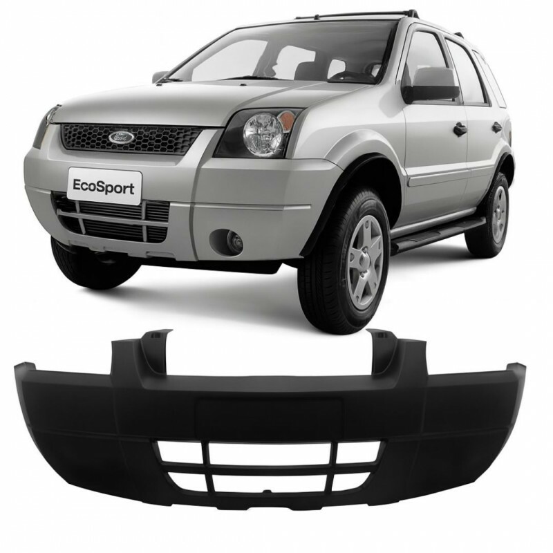 Para Choque Ecosport 2003 a 2007 Dianteiro Preto Liso Furo Moldura Lateral