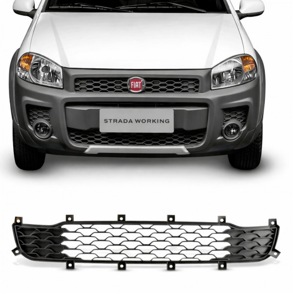 Grade Central Para-choque Strada F4 2014 a 2020 Cinza Loma Plast Grade Central Para-choque Strada F4 2014 a 2020 Cinza Loma Plast