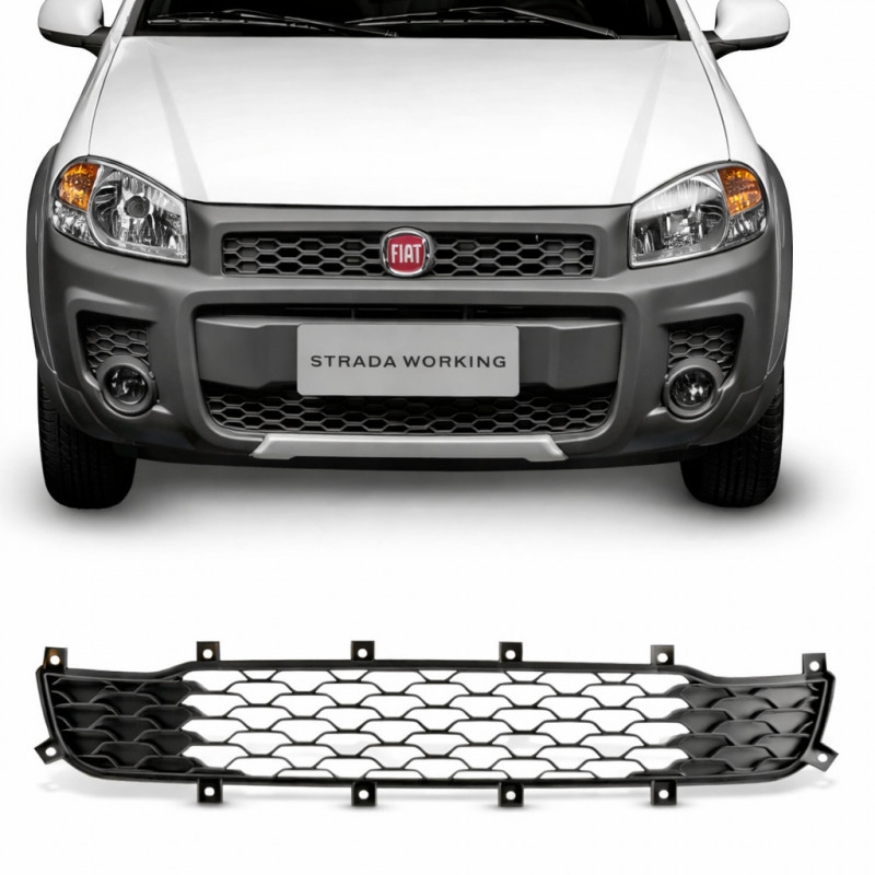 Grade Central Para-choque Strada F4 2014 a 2020 Cinza Loma Plast Grade Central Para-choque Strada F4 2014 a 2020 Cinza Loma Plast