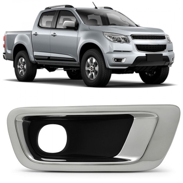 Moldura Farol de Milha  S10 2012 a 2016 Direito Friso Cromado Furo Farol de Milha Loma Plast