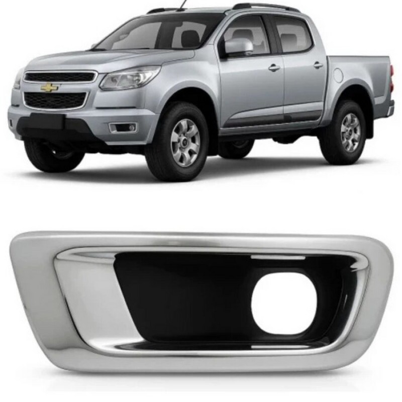 Moldura Farol de Milha S10 2012 a 2016 Esquerdo Friso Cromado Furo Farol de Milha Loma Plast