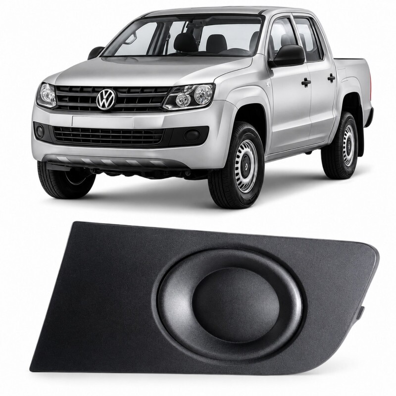 Moldura Farol de Milha Amarok 2011 a 2016 Esquerdo Preto