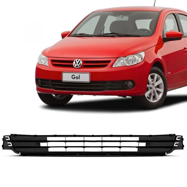 Grade Central Para-choque Gol G6 2013 a 2016 Preto Loma Plast