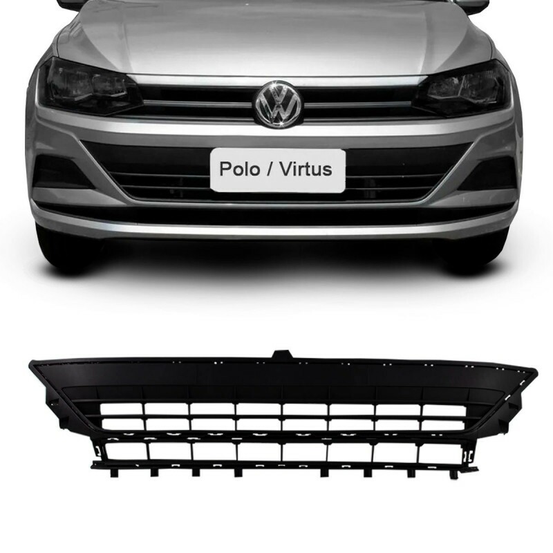 Grade Central Para-Choque Polo Virtus 2018 a 2023 Preto