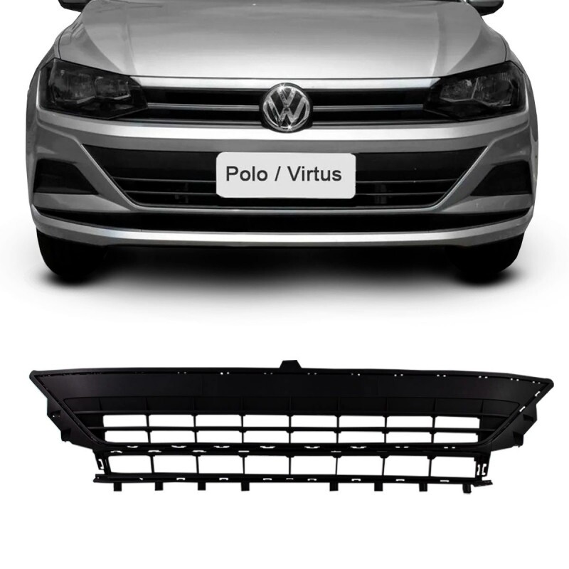 Grade Central Para-Choque Polo Virtus 2018 a 2023 Preto
