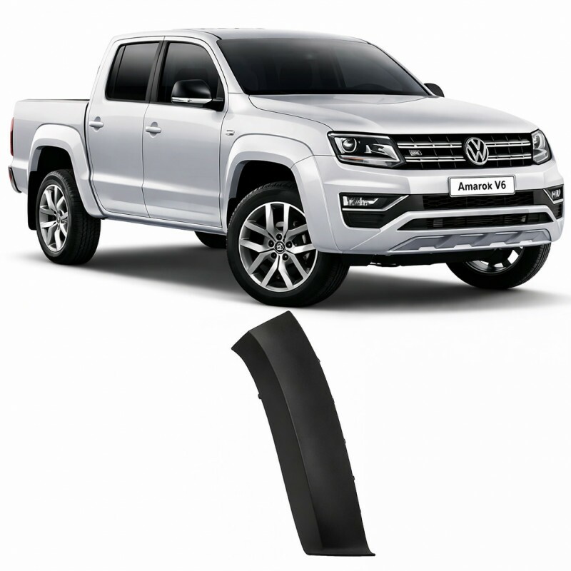 Moldura Para choque Amarok 2017 a 2024 Dianteiro Direito Preto Liso