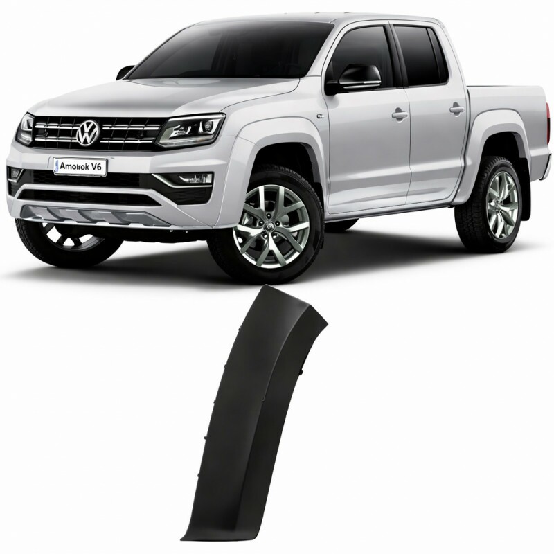 Moldura Para Choque Amarok 2017 a 2024 Dianteiro Esquerdo Preto Liso