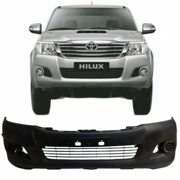 Para choque Hilux 2012 a 2015 Dianteiro Preto Liso Furo