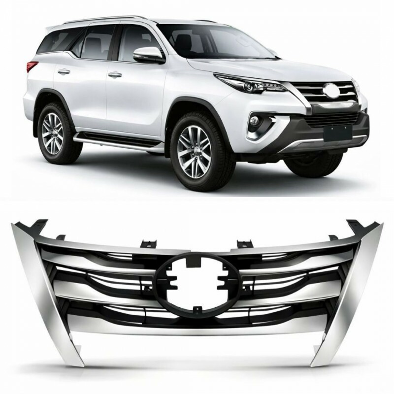 Grade Radiador Hilux SW4 2016 a 2020 Preto Friso Cromado