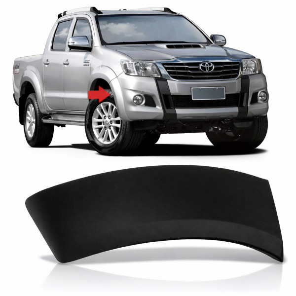 Moldura Para-choque Dianteiro Hilux 2012 a 2015 Direito Preto Liso Moldura Para-choque Dianteiro Hilux 2012 a 2015 Direito Preto Liso