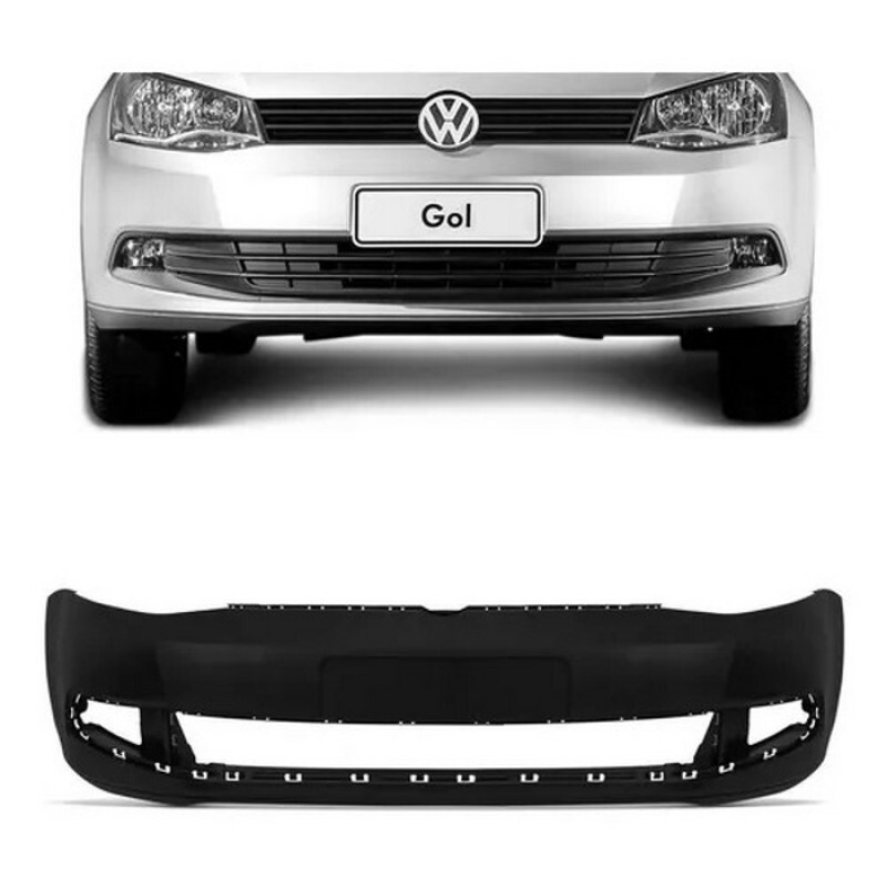 Para Choque Gol G6 2013 a 2016 Preto Liso Furo Farol Milha