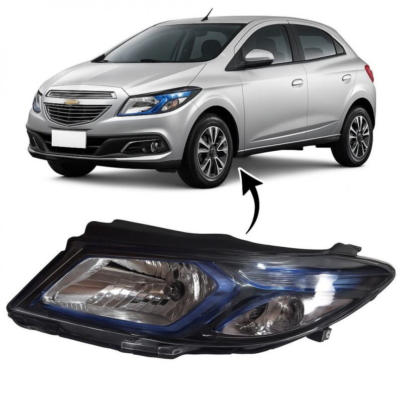 Farol Onix 2013 a 2016 Esquerdo Mascara Negra