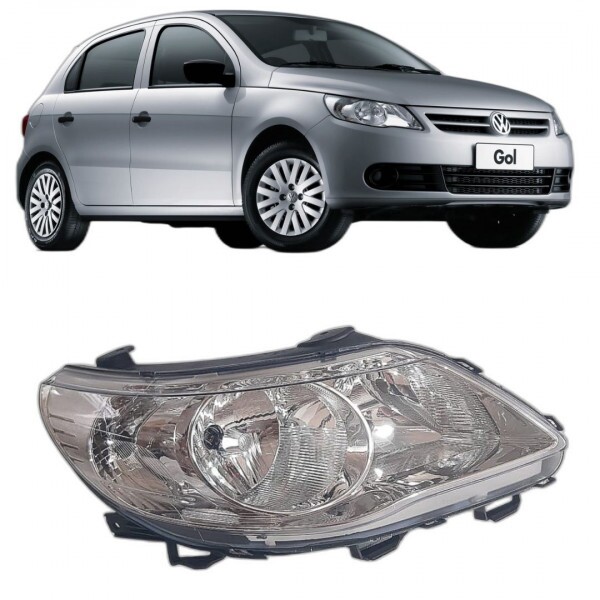 Farol Gol G5 2009 a 2013 Direito Cromado  Foco Duplo