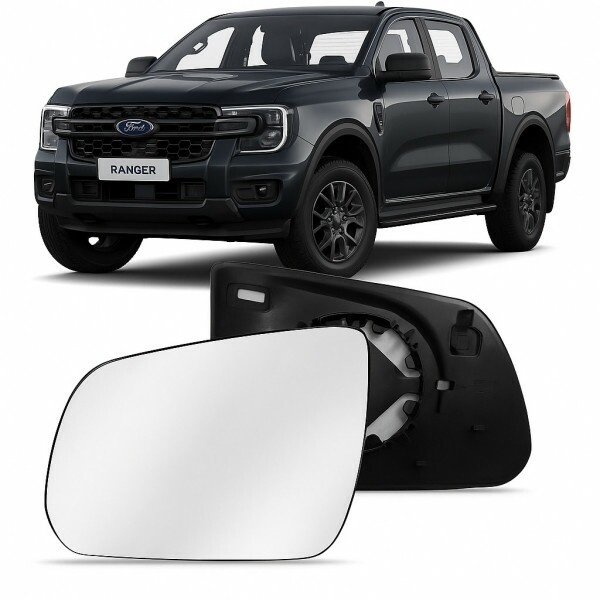 Lente Retrovisor Ranger 2023 a 2025 Sem Sensor Lado Esquerdo
