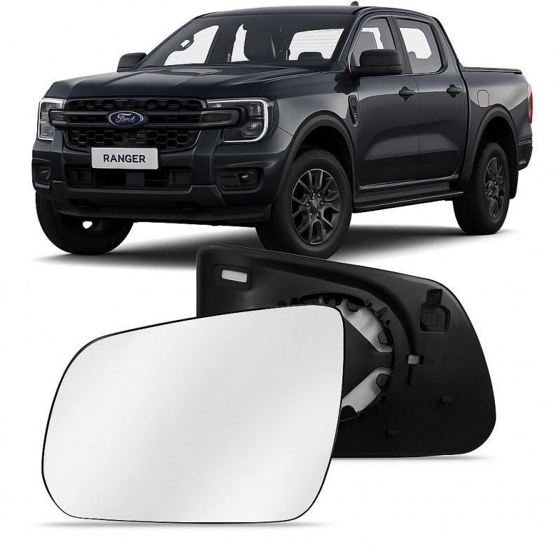 Lente Retrovisor Ranger 2023 a 2025 Sem Sensor Lado Esquerdo