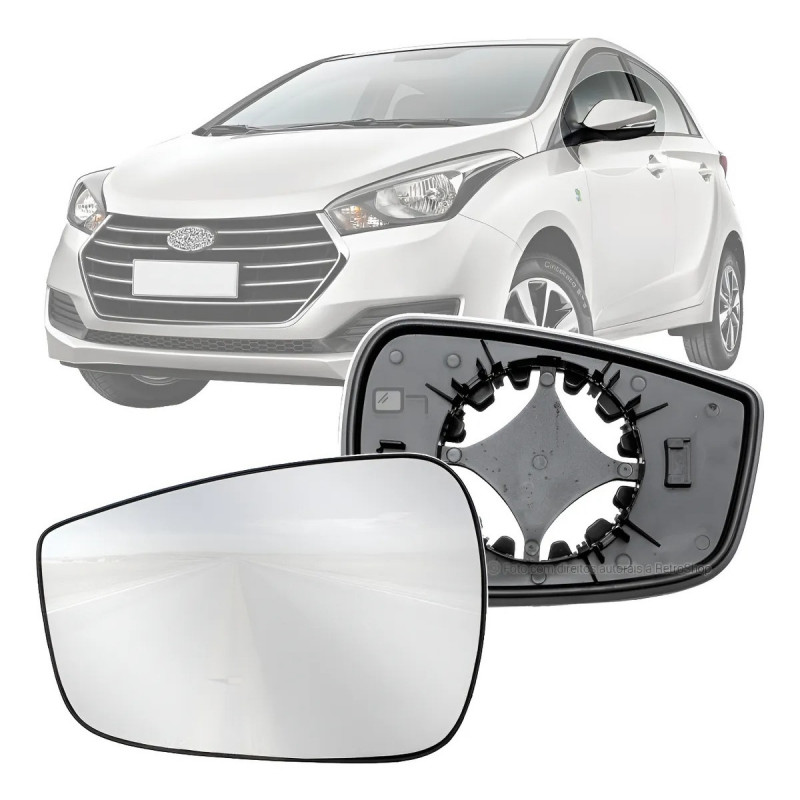 Lente Retrovisor HB20 2013 a 2019 Esquerdo Metagal