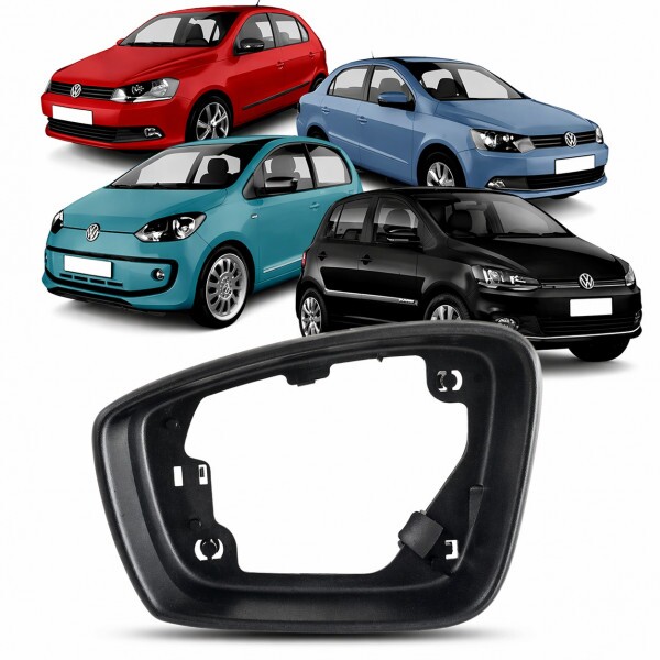 Aro Externo Retrovisor Gol G6 G7 G8 Fox Up Golf Polo 2012 a 2021 Esquerdo Sem Furo