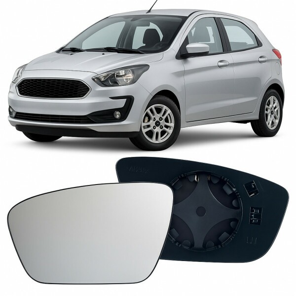 Lente Retrovisor Ford Ka 2015 a 2021 Esquerdo Lente com Placa