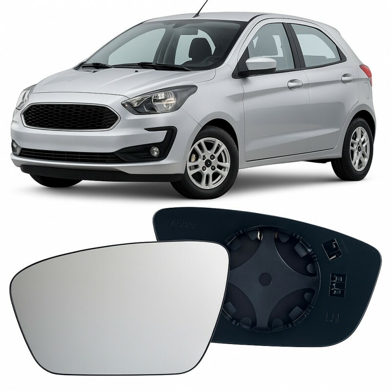 Lente Retrovisor Ford Ka 2015 a 2021 Esquerdo Lente com Placa