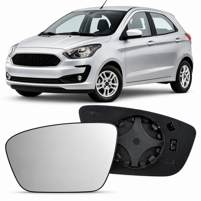 Lente Retrovisor Ford Ka 2015 a 2021 Esquerdo Lente com Placa