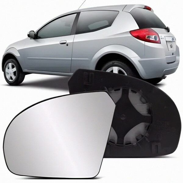 Lente Retrovisor Fiesta Amazon 2002 a 2014 Esquerdo