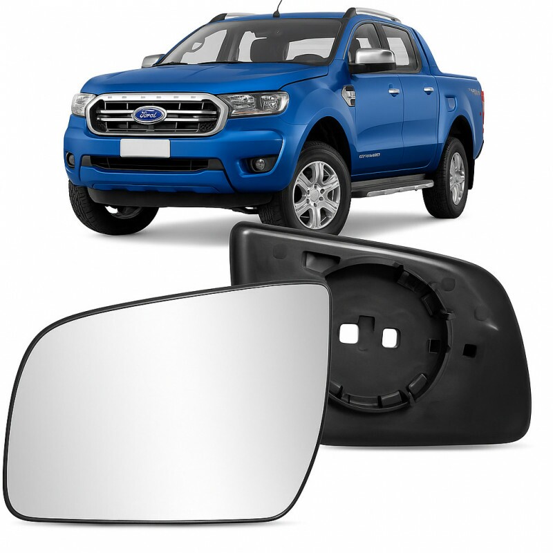 Lente Retrovisor Ranger 2013 a 2023 Lado Esquerdo Lente Com Placa