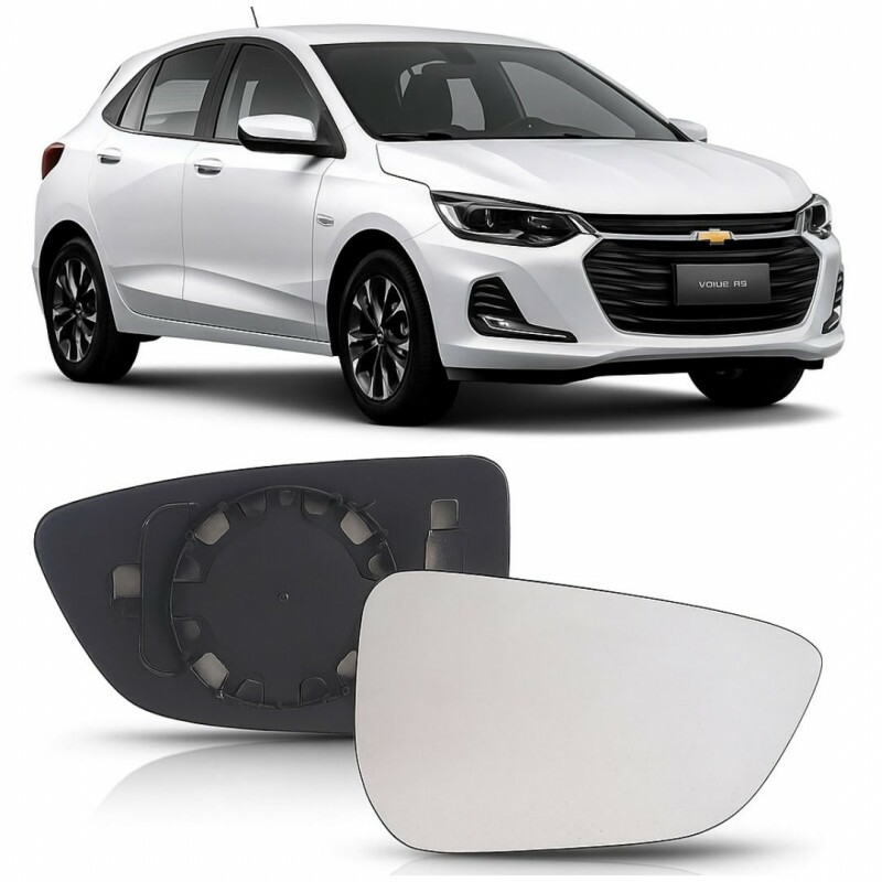 Lente Retrovisor Onix 2020 a 2024  Lado Direito Lente Com Placa