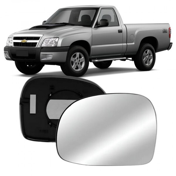 Lente do RetrovisorS10 1993 a 2011 Esquerdo Lente com Placa