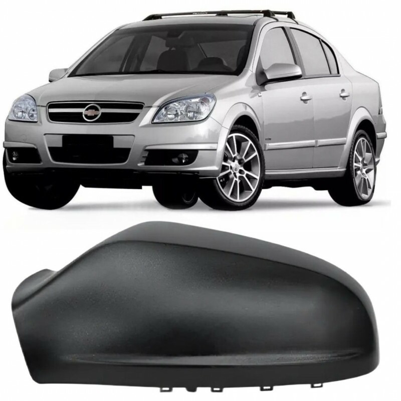 Capa Retrovisor Vectra 2006 a 2008 Esquerdo Preto Liso Sem Pisca Metagal