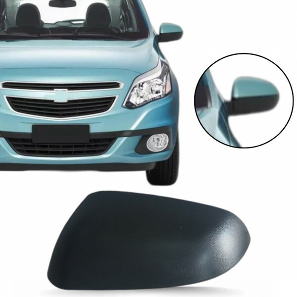 Capa Retrovisor Agile Montana 2008 a 2014 Lado Esquerdo Preto Texturizado