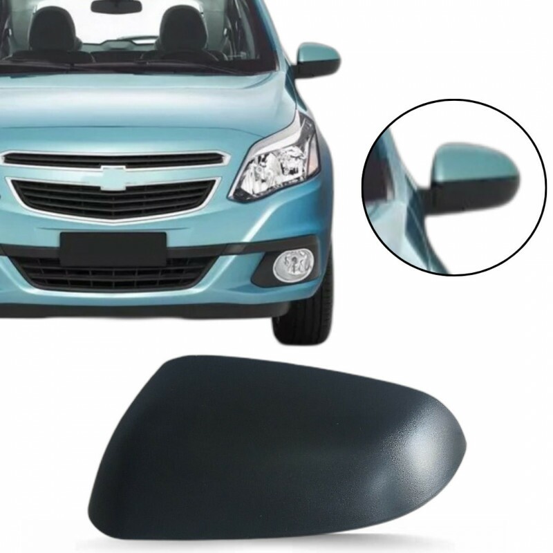 Capa Retrovisor Agile Montana 2008 a 2014 Lado Esquerdo Preto Texturizado