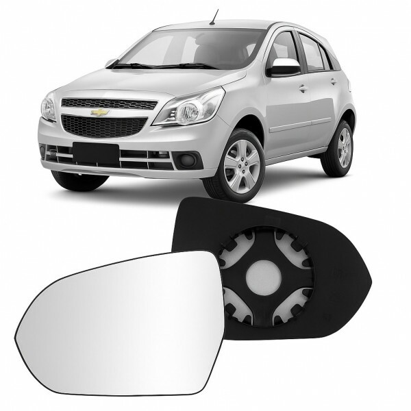 Lente Retrovisor Agile 2010 a 2014 Lado Esquerdo Lente com Placa